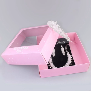 Portagioie Romantico in Legno Rosa Per Sposa Principessa Corona Regalo Di Nozze Collana Orecchini Confezione Scatola Di Immagazzinaggio