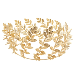 Golden olive leaf bridal crown in ancient Roman style for wedding and party headwear