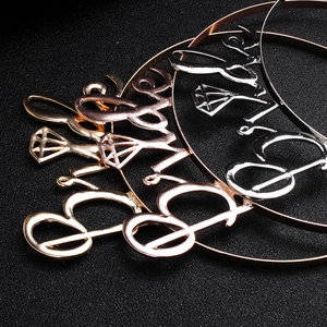 Three-piece set of Bride metal headbands in silver, gold, and rose gold finishes