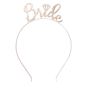 Elegant rose gold alloy Bride headband with diamond icon for wedding photography