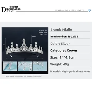 Detail showing the silver crown dimensions 14cm by 4.5cm with rhinestone material