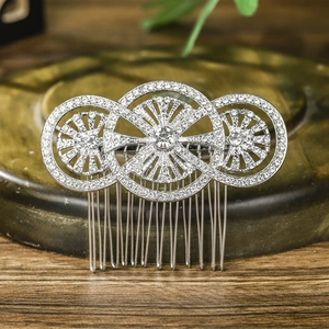 Vintage Rhinestone Bridal Hair Comb Alloy Inlaid Crystal Hair Accessories For Wedding Photography Women Jewelry