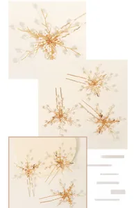 Détail d'épingles à cheveux de mariée en or vintage avec perles et design en forme de U