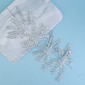 Luxury bridal silver hair vine with sparkling crystals and rhinestones for wedding styling