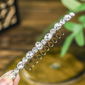 Elegant Silver Alloy Rhinestone Hair Comb For Women Bridal Wedding Hair Jewelry 10-Tooth Metal Insert Comb Daily Accessories