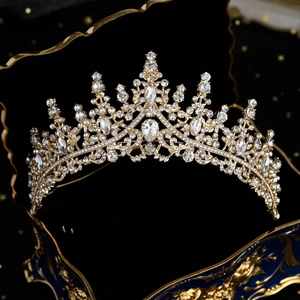 Baroque Vintage Bridal Crown Luxury Alloy Rhinestone Wedding Tiara For Women Pageant Photography Hair Accessories Jewelry