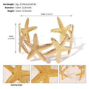 Details des mit 18 Karat vergoldeten Seestern-Armreifs mit Meeres-Struktur-Design