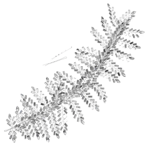 Vigne de cheveux de mariée luxueuse avec cristaux brillants et épingles à cheveux argentées
