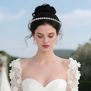 Serre-tête en Alliage d'Argent avec Fleurs en Strass pour Femmes Élégant Bandeau de Cheveux Brillant Tournesol Accessoires de Mariage Fête