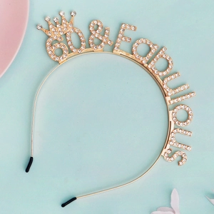 Golden 60 and Fabulous birthday headband with sparkling rhinestones for party hair decor