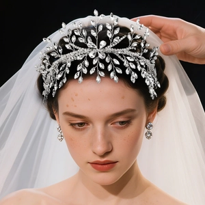 Fascia per Capelli a Vite in Strass Fatta a Mano E Mollette per Sposa Foglia Ramo Cristallo Gioielli per Donna Accessorio