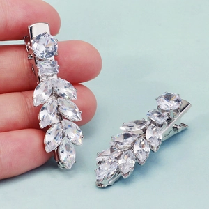 Barrettes à cheveux épi de blé en cuivre étincelant avec zircone brillant pour fêtes
