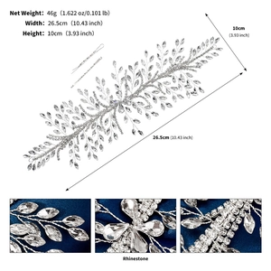 Macro detail of bridal rhinestone hair vine showing intricate leaf patterns and dimensions