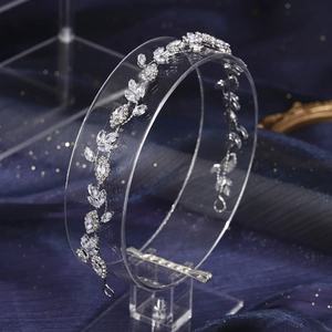 Elegant vine headpiece with shimmering marquise crystals for bridal or party hairstyle