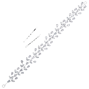 Lussuosa corona da sposa in zircone marquise con forcine per capelli abbinate