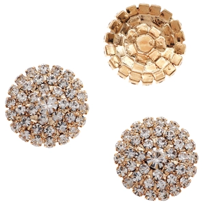 23MM round sunflower sparkling crystal rhinestones with gold base craft ornaments
