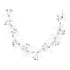 Bandeau à fleurs blanches fait main avec perles pour coiffures de mariée et mariage