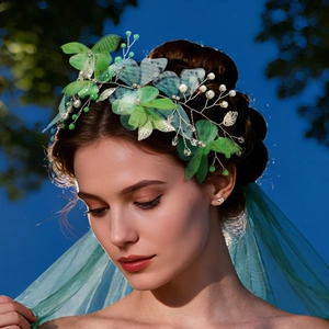 Elegant Mori Style Butterfly Fairy Headband Handmade Gauze Alloy Artificial Pearls Rhinestone For Wedding Photo Shoot Women Hair Accessory