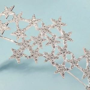 Eleganter Sternenkrone Haarreif mit funkelnden Kristallen für Weihnachten und Hochzeit