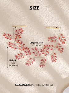 Détails du bandeau de mariée en cristal fait main avec dimensions de 28cm de long et 6cm
