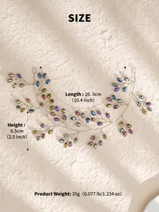 Tableau des tailles montrant la longueur et la hauteur du bandeau de mariée