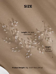 Tableau des tailles détaillé montrant les dimensions du bandeau de mariée en cristal