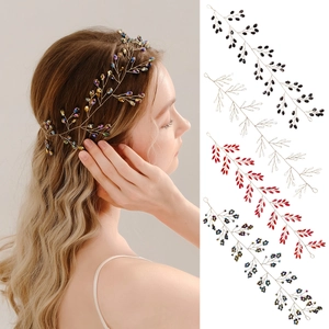 Vigne à Cheveux de Mariée en Cristal Fait à la Main Or Argent Feuille Strass Coiffe pour Mariage Anniversaire Fête Accessoires Femme Bijoux