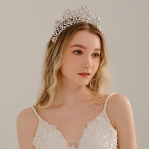 Luxurious Baroque Vintage Rhinestone Bridal Crown Alloy Wedding Tiara For Women Gold Silver Pageant Hair Accessories For Banquet