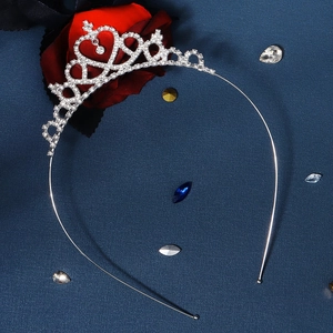 Diadema corona de princesa plateada con diamantes de imitación para fiestas y eventos