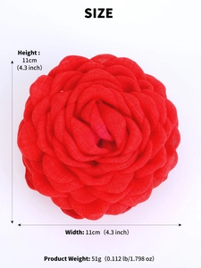 Tabella delle dimensioni della grande pinza per capelli a rosa rossa in tessuto da 11 cm