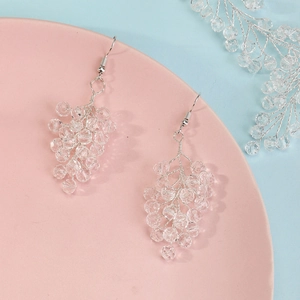 Luxury multi-layer pearl and crystal bridal jewelry set with drop earrings and necklace