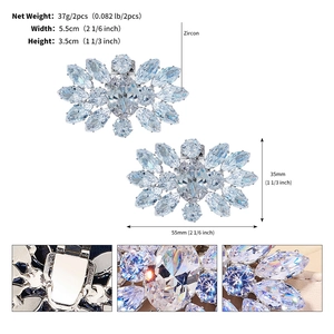 Détails de clips de chaussures de luxe en zircon pour talons hauts de mariage
