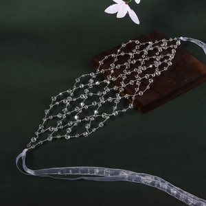Handmade Crystal Mesh Bridal Hairband Alloy Rhinestone Exotic Style Wedding Hair Accessories Ribbon Tie Headband Women