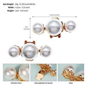 Detailansicht des Perlen-Schuhclips mit 4,2 cm Breite und galvanisierter Schnalle