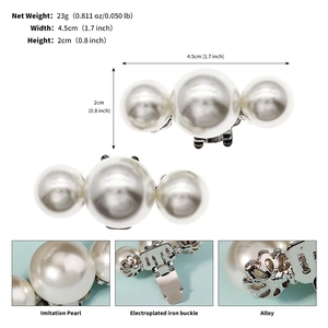 Detailansicht der 4,5 cm Brautschuh-Clips Abmessungen und Metallschnallenstruktur