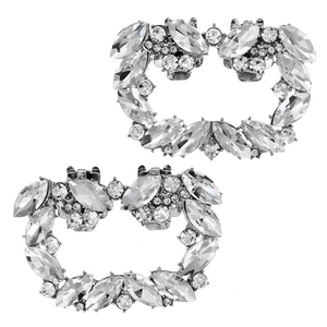 Elegante Schuhclips mit silbernen Strasssteinen und Navette-Kristallen für Hochzeitsschuhe