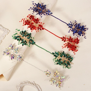 Elegant handmade crystal beaded bridal headbands in blue, red, green and white colors