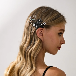 Gothic Schwarze Metall Blumen Haarklammern Für Halloween Party Damen Handgefertigte Spinne Haarnadeln Mit Strass Kunstperle Retro Haarschmuck