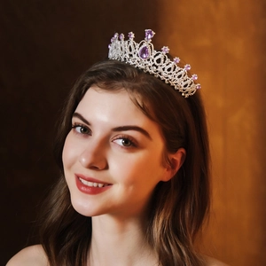 Baroque Vintage Alloy Rhinestone Bridal Crown Tiara For Women Wedding Birthday Party Banquet Luxury Headpiece Accessories