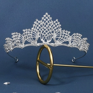Elegant Silver Rhinestone Wedding Crown For Women Princess Bridal Tiara Headpiece Alloy Crystal Hair Accessory For Party