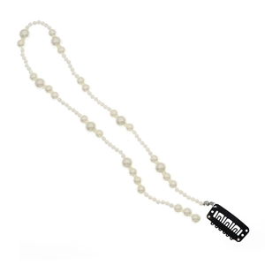 Élégante chaîne à cheveux en perles blanches avec pince BB noire pour tresses et queues de cheval