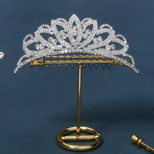 Peigne à Cheveux Couronne en Alliage Avec Strass pour Enfants Filles Princesse Scène Spectacle Mariage Fête Anniversaire Argent