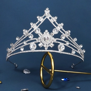 Corona Tiara Vintage In Lega D'argento Barocca Con Decorazioni In Strass Matrimonio Festa Donna Accessori Per Capelli Sposa
