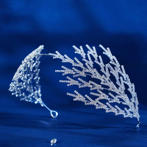 Luxury Alloy Rhinestone Branch Crown Headband For Wedding Party Women Bridal Hair Accessories Gold Silver Crown Jewelry