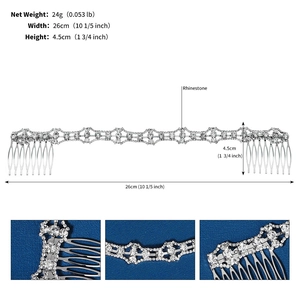 Detaillierte Makroansicht von Braut-Haarkamm mit Strasssteinen und silbernen Legierungen