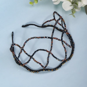 Luxurious handmade rhinestone headband with AB crystal mesh for wedding and party