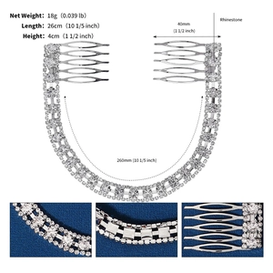 Detailansicht des Strass-Brauthaarkamms mit 26 cm Länge und 18 g Leichtbau-Design