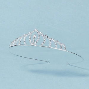 Elegant silver tiara with sparkling rhinestones for children bridal wedding hair accessory