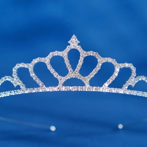 Sparkling silver rhinestone princess tiara crown for flower girls wedding accessory