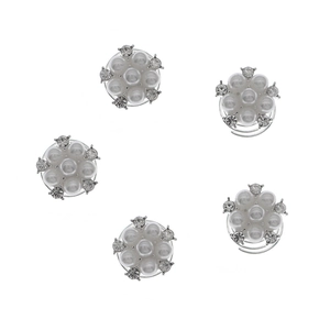Lot de 5 épingles à cheveux spirales avec perles et cristaux pour chignons de mariée